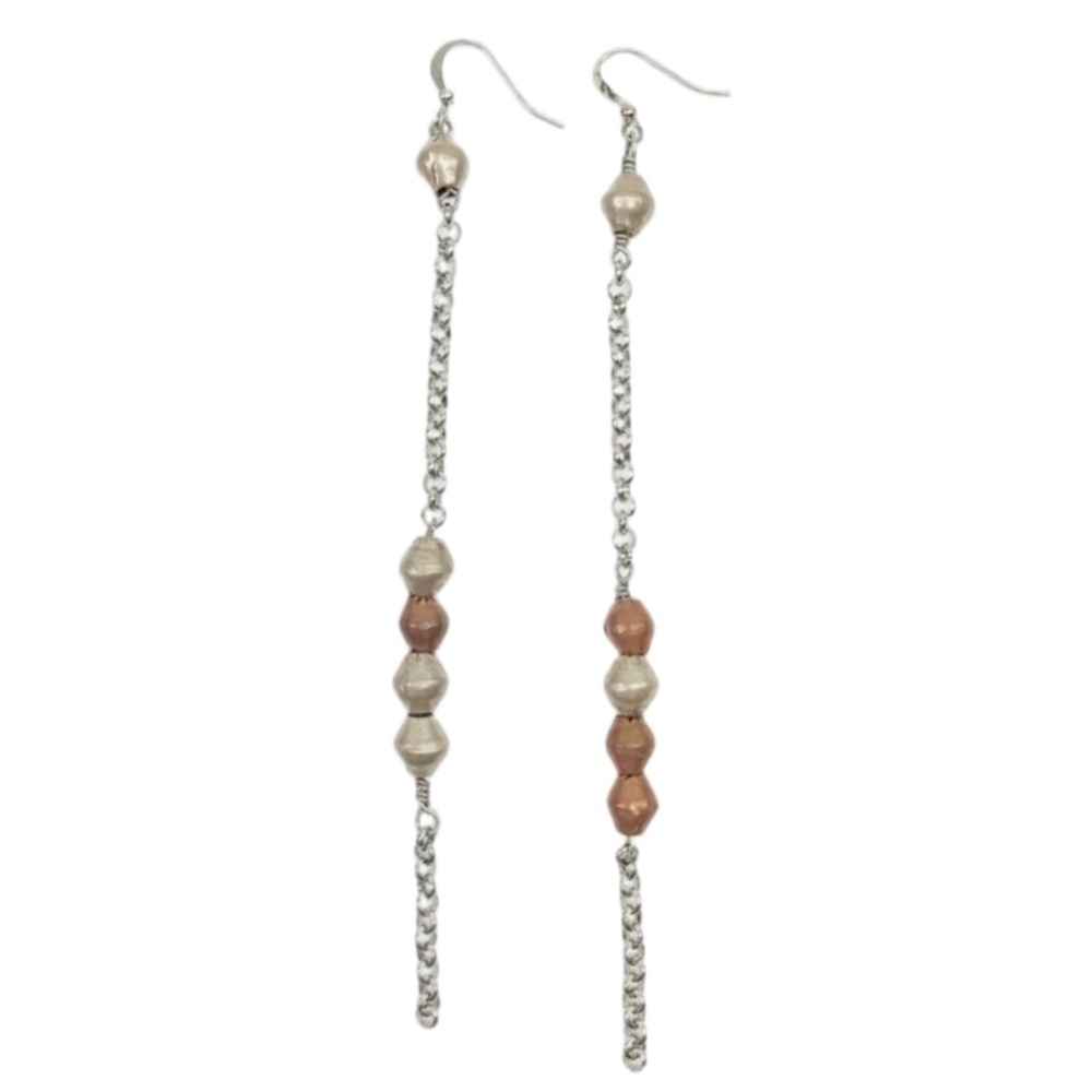 New!‎ JUNIM Ghana Dangle Copper & Steel Earrings